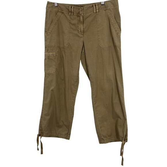 Tommy Bahama Pants - Tommy Bahama Womens Khaki Cargo Capri Crop Adjustable Hem Size 6 NWT New